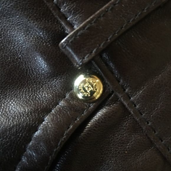 Escada Brown Leather Pants - Picture 8 of 8